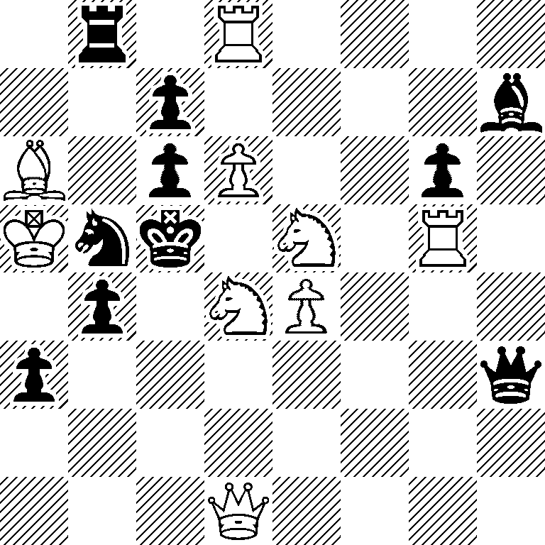 1r1R4/2p4b/B1pP2p1/Knk1N1R1/1p1NP3/p6q/8/3Q4