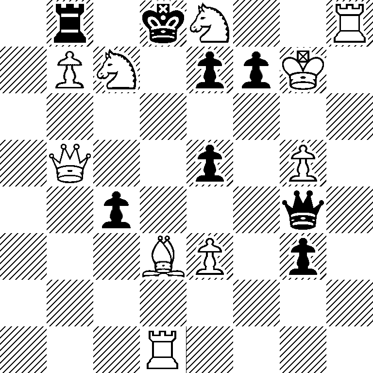 1r1kN2R/1PN1ppK1/8/1Q2p1P1/2p3q1/3BP1p1/8/3R4