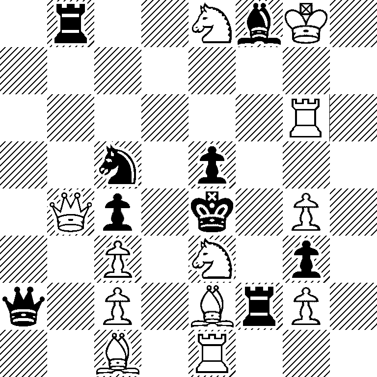 1r2NbK1/8/6R1/2n1p3/1Qp1k1P1/2P1N1p1/q1P1BrP1/2B1R3