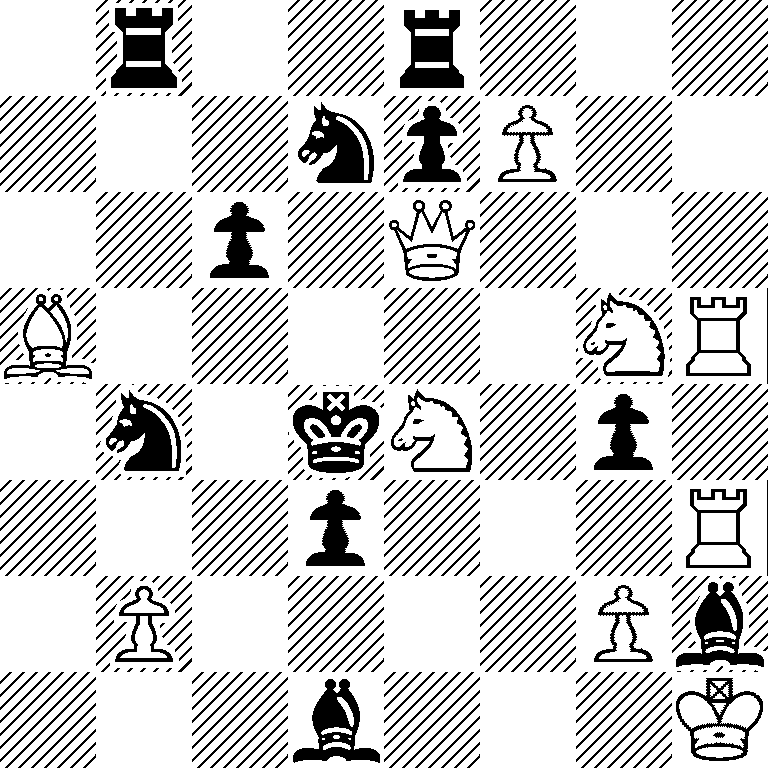 1r2r3/3npP2/2p1Q3/B5NR/1n1kN1p1/3p3R/1P4Pb/3b3K