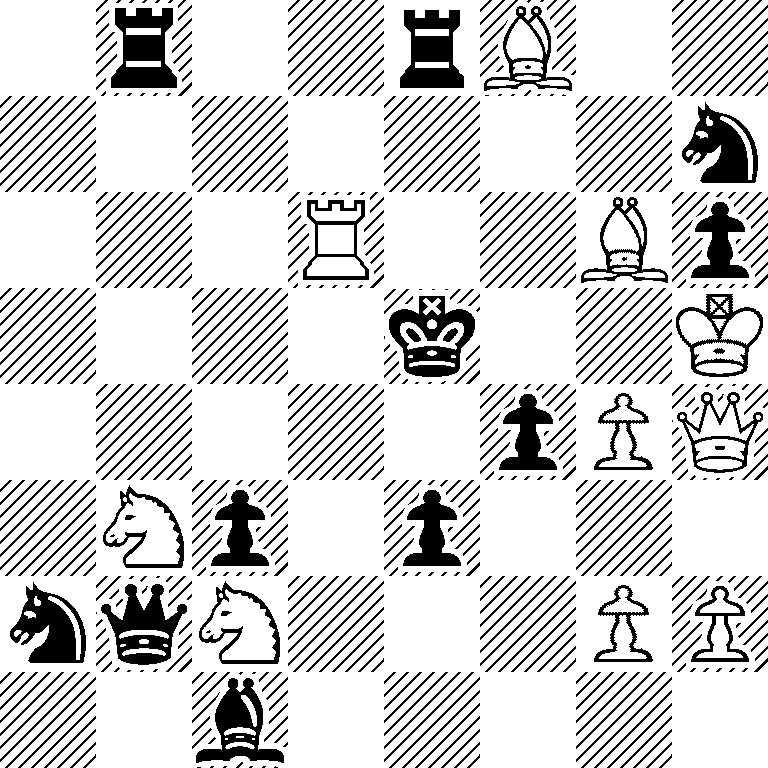 1r2rB2/7n/3R2Bp/4k2K/5pPQ/1Np1p3/nqN3PP/2b5