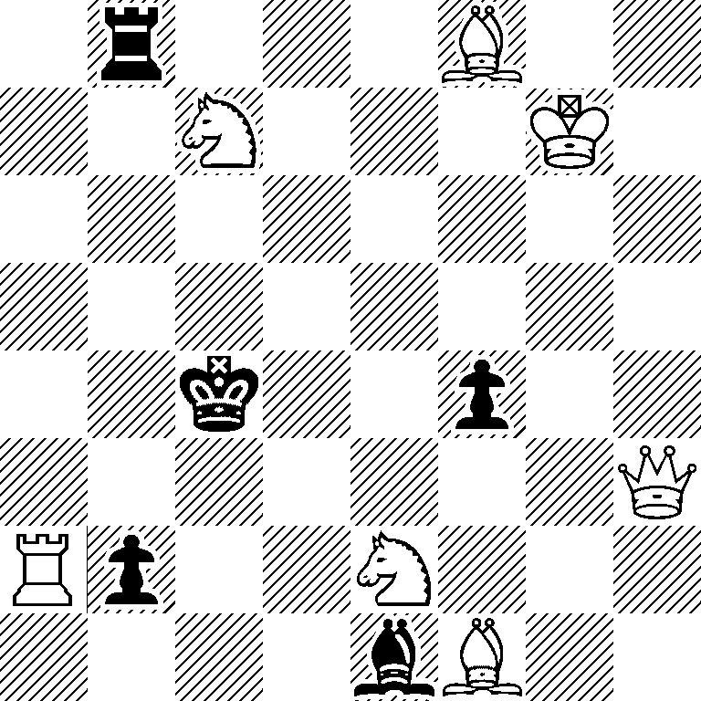 1r3B2/2N3K1/8/8/2k2p2/7Q/Rp2N3/4bB2