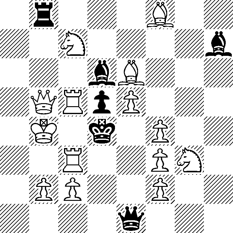 1r3B2/2N4b/3bB3/1QRpP3/1K1k1P2/2R2PN1/1PP2P2/4q3