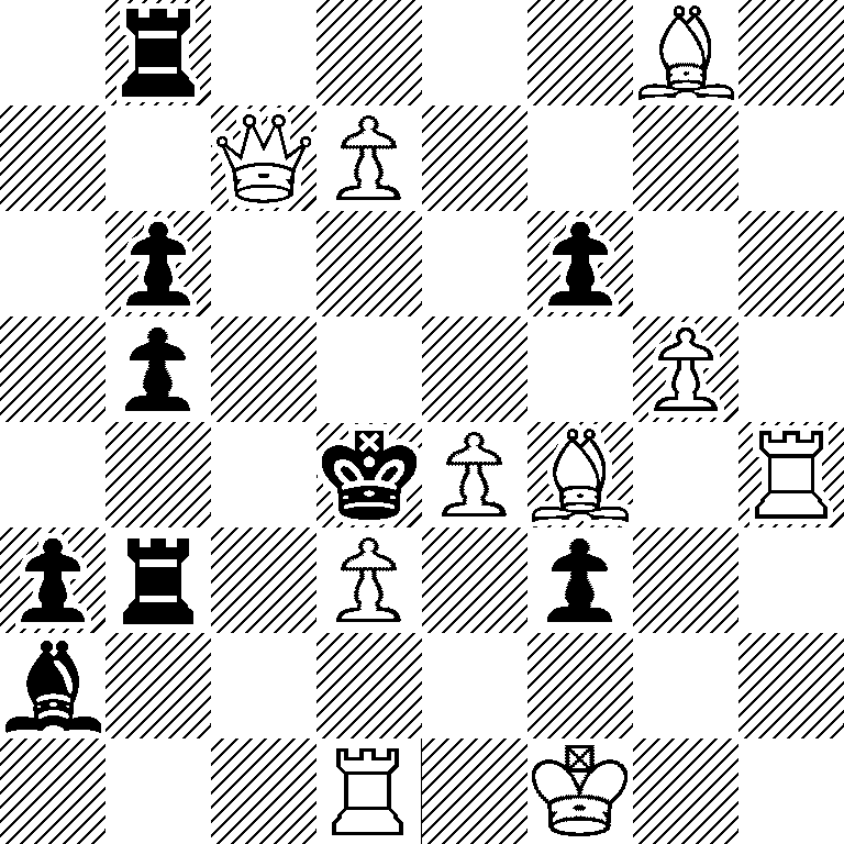 1r4B1/2QP4/1p3p2/1p4P1/3kPB1R/pr1P1p2/b7/3R1K2