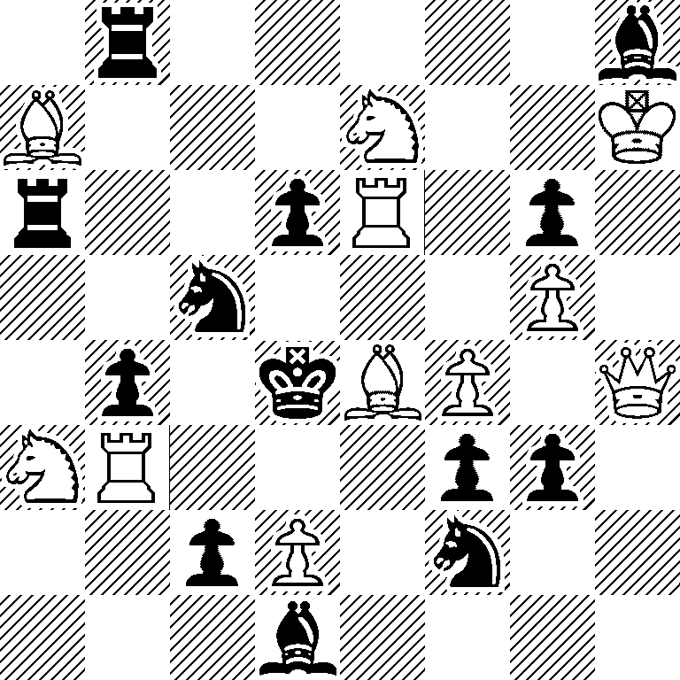 1r5b/B3N2K/r2pR1p1/2n3P1/1p1kBP1Q/NR3pp1/2pP1n2/3b4