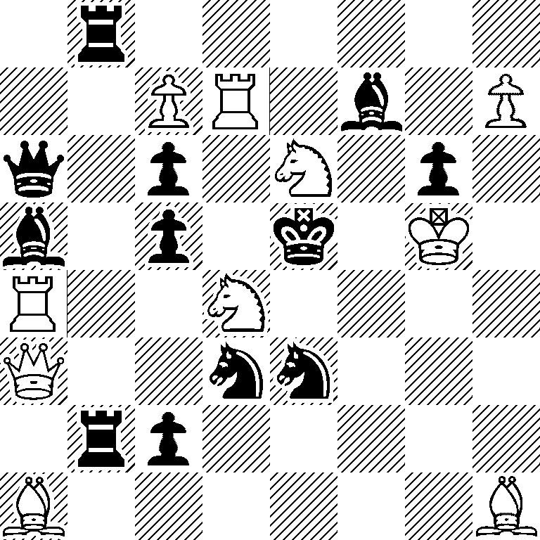 1r6/2PR1b1P/q1p1N1p1/b1p1k1K1/R2N4/Q2nn3/1rp5/B6B