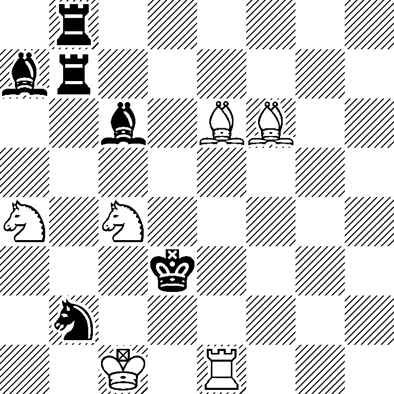 1r6/br6/2b1BB2/8/N1N5/3k4/1n6/2K1R3