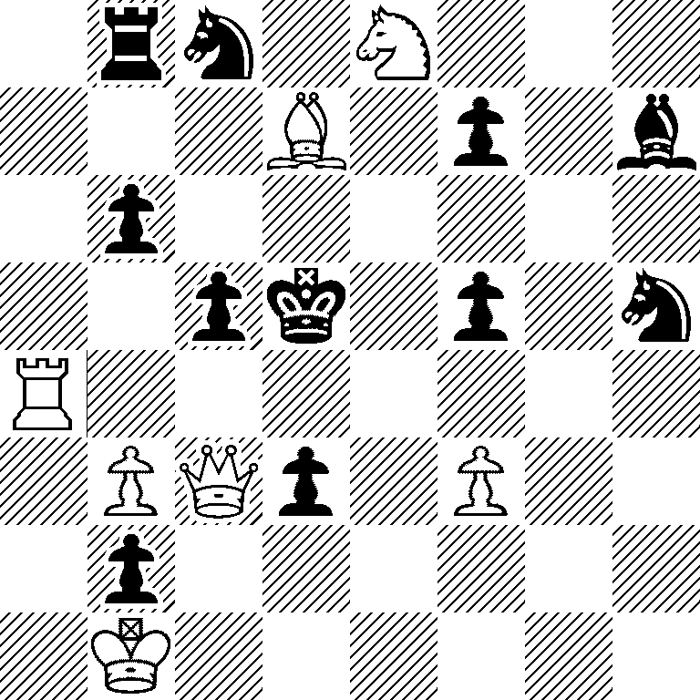 1rn1N3/3B1p1b/1p6/2pk1p1n/R7/1PQp1P2/1p6/1K6