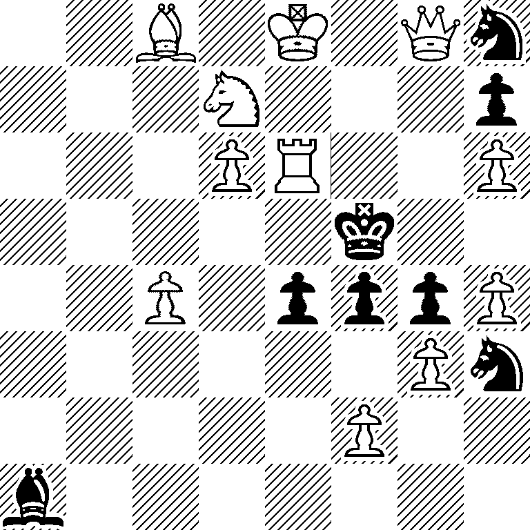 2B1K1Qn/3N3p/3PR2P/5k2/2P1pppP/6Pn/5P2/b7
