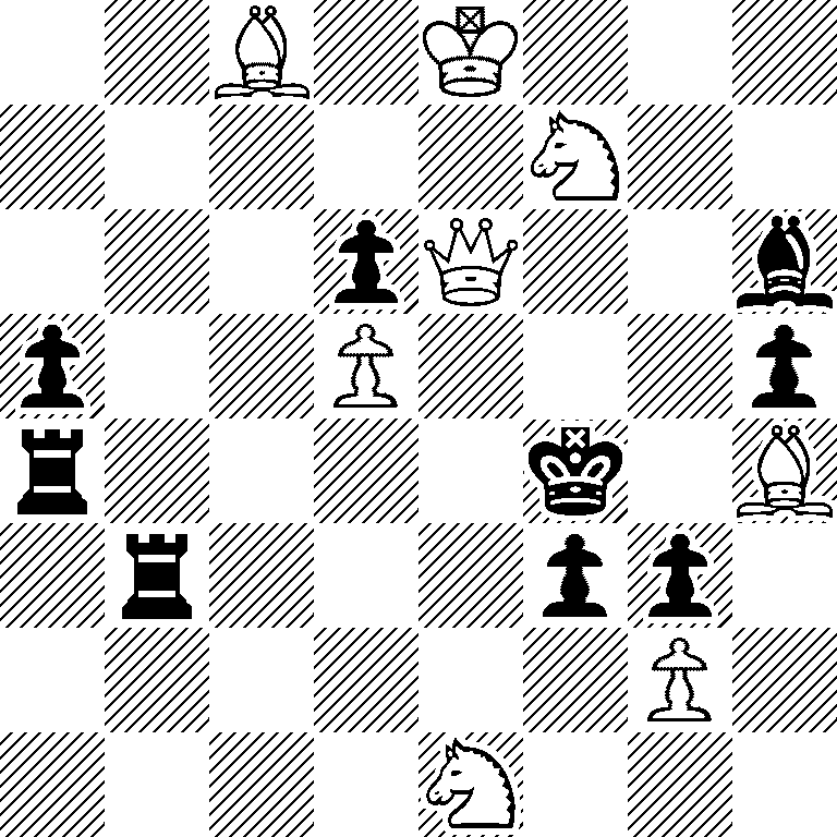 2B1K3/5N2/3pQ2b/p2P3p/r4k1B/1r3pp1/6P1/4N3