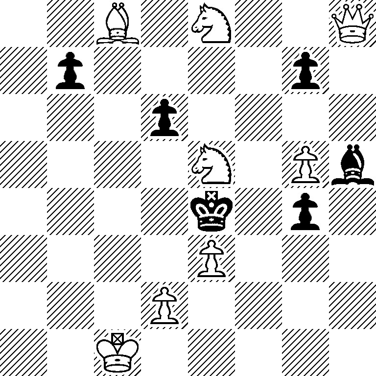 2B1N2Q/1p4p1/3p4/4N1Pb/4k1p1/4P3/3P4/2K5