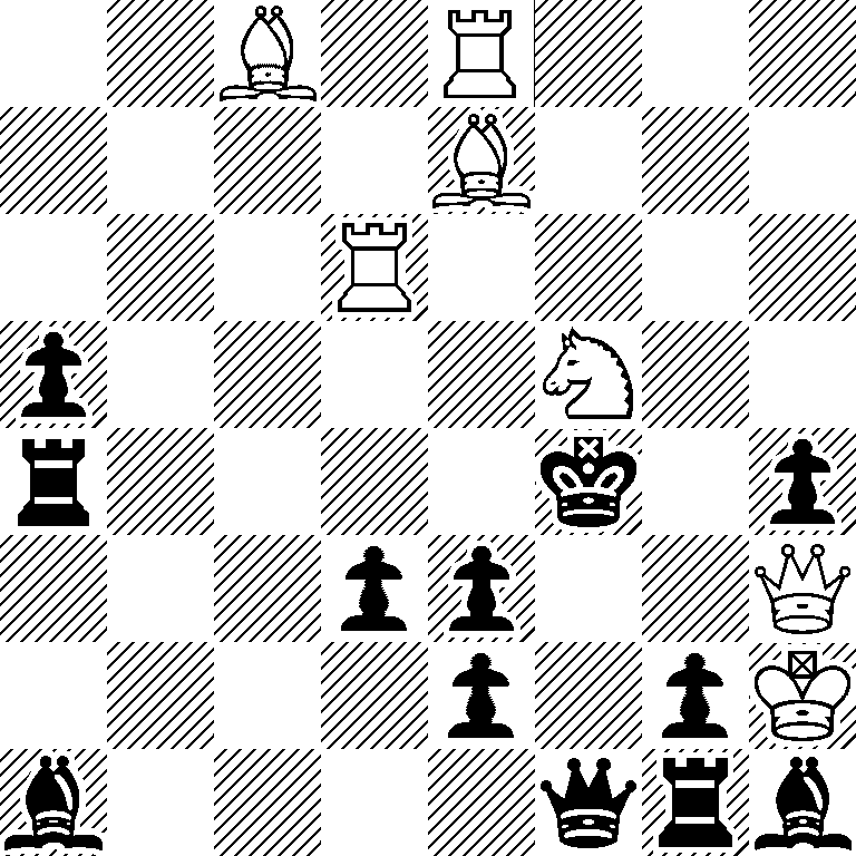2B1R3/4B3/3R4/p4N2/r4k1p/3pp2Q/4p1pK/b4qrb