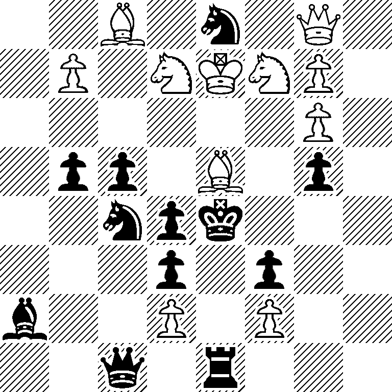2B1n1Q1/1P1NKNP1/6P1/1pp1B1p1/2npk3/3p1p2/b2P1P2/2q1r3
