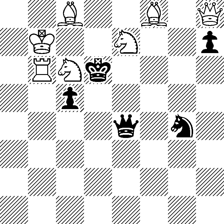 2B2B1Q/1K2N2p/1RNk4/2p5/4q1n1/8/8/8