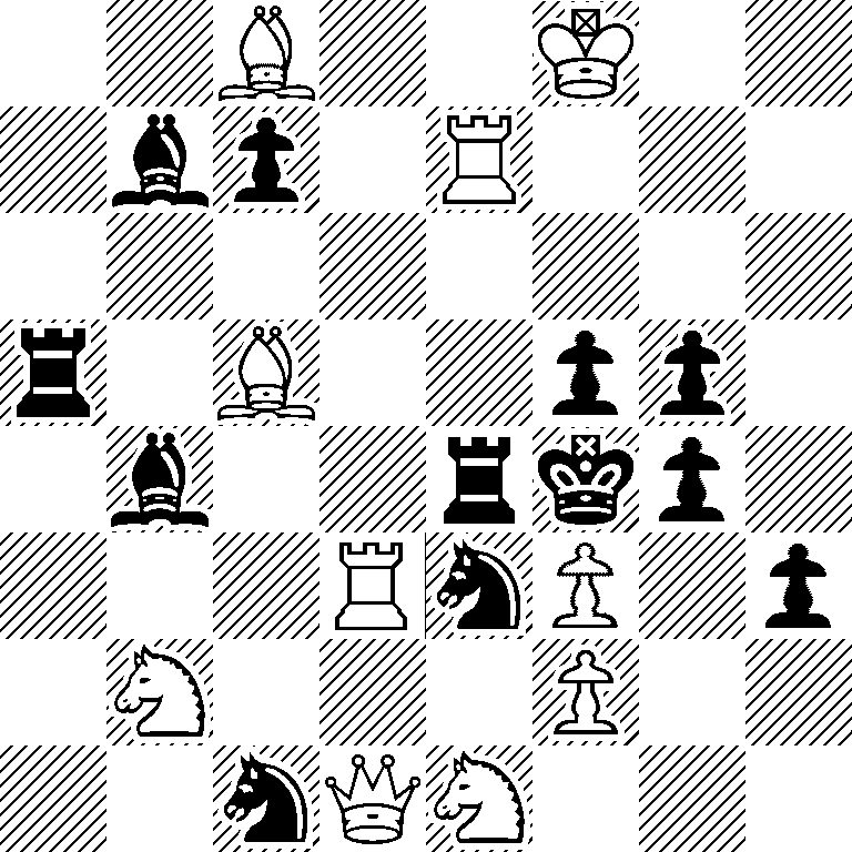 2B2K2/1bp1R3/8/r1B2pp1/1b2rkp1/3RnP1p/1N3P2/2nQN3