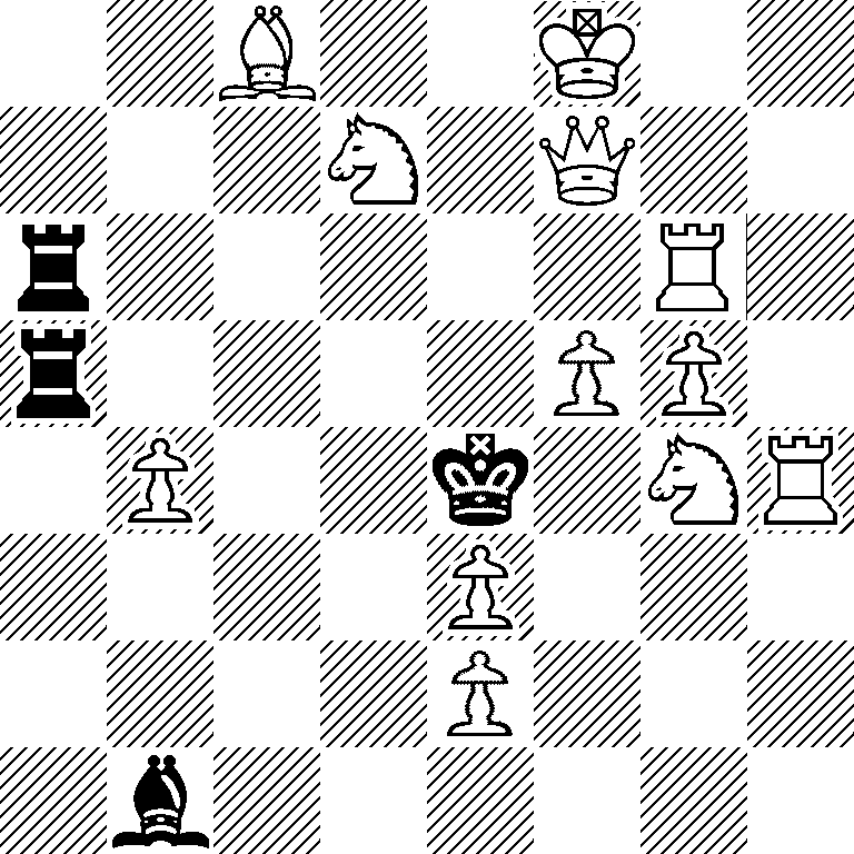 2B2K2/3N1Q2/r5R1/r4PP1/1P2k1NR/4P3/4P3/1b6