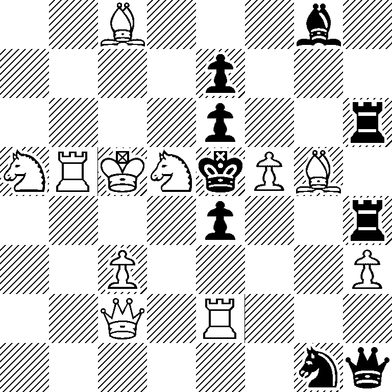 2B3b1/4p3/4p2r/NRKNkPB1/4p2r/2P4P/2Q1R3/6nq