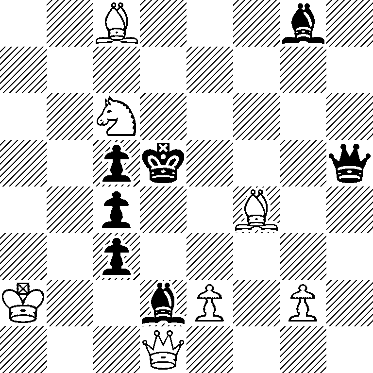 2B3b1/8/2N5/2pk3q/2p2B2/2p5/K2bP1P1/3Q4