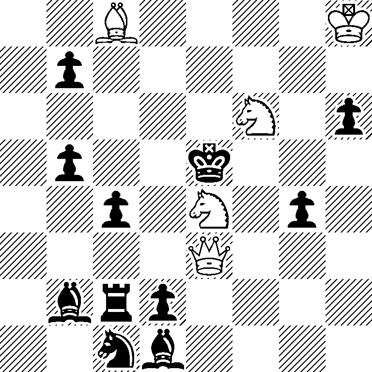 2B4K/1p6/5N1p/1p2k3/2p1N1p1/4Q3/1brp4/2nb4