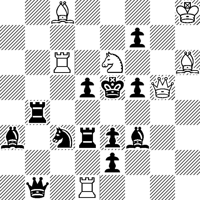 2B4K/5p2/2R1N2B/3pkpQ1/1r6/b1nrpb2/4p3/1q1R4