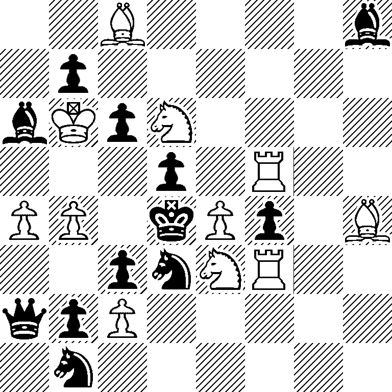 2B4b/1p6/bKpN4/3p1R2/PP1kPp1B/2pnNR2/qpP5/1n6