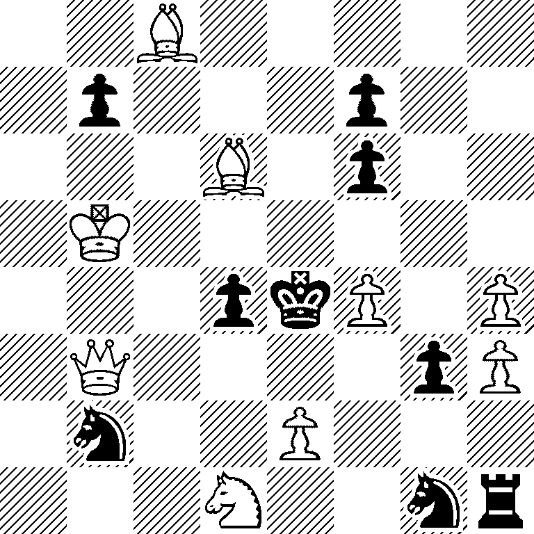 2B5/1p3p2/3B1p2/1K6/3pkP1P/1Q4pP/1n2P3/3N2nr