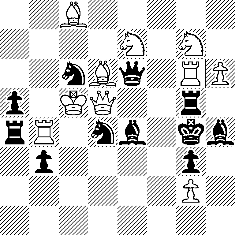 2B5/4N1N1/2nBq1RP/p1KQ2r1/rR1nb1kb/1p4p1/6P1/8