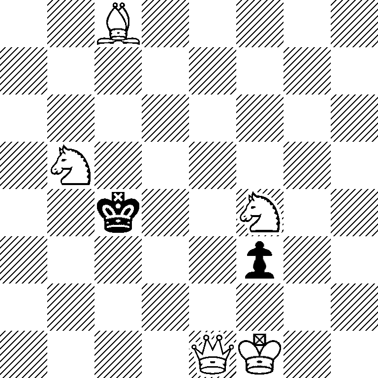 2B5/8/8/1N6/2k2N2/5p2/8/4QK2