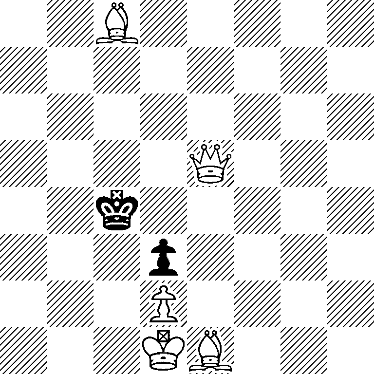2B5/8/8/4Q3/2k5/3p4/3P4/3KB3