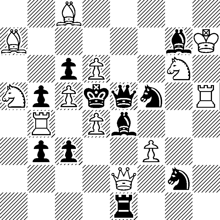 2B5/B5bK/2pP2N1/NpPkqn1R/1R1Pb3/1pp2P2/4Q1n1/4r3