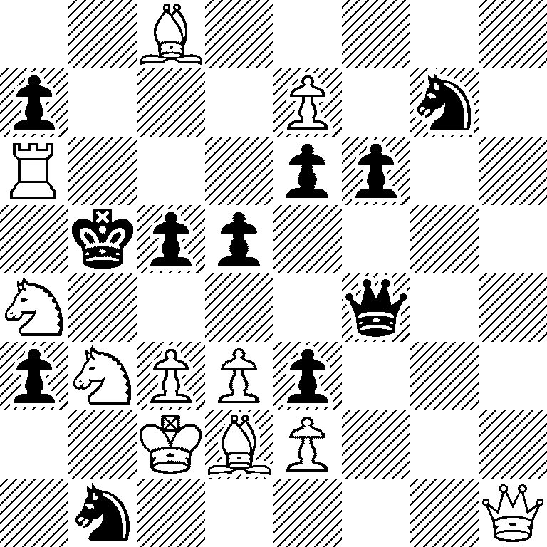 2B5/p3P1n1/R3pp2/1kpp4/N4q2/pNPPp3/2KBP3/1n5Q