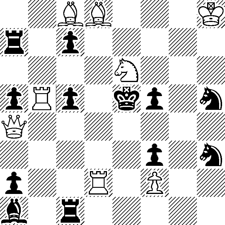2BB3K/r1p5/4N3/pRp1kp1n/Q7/5p1n/p2R1P2/b1r5