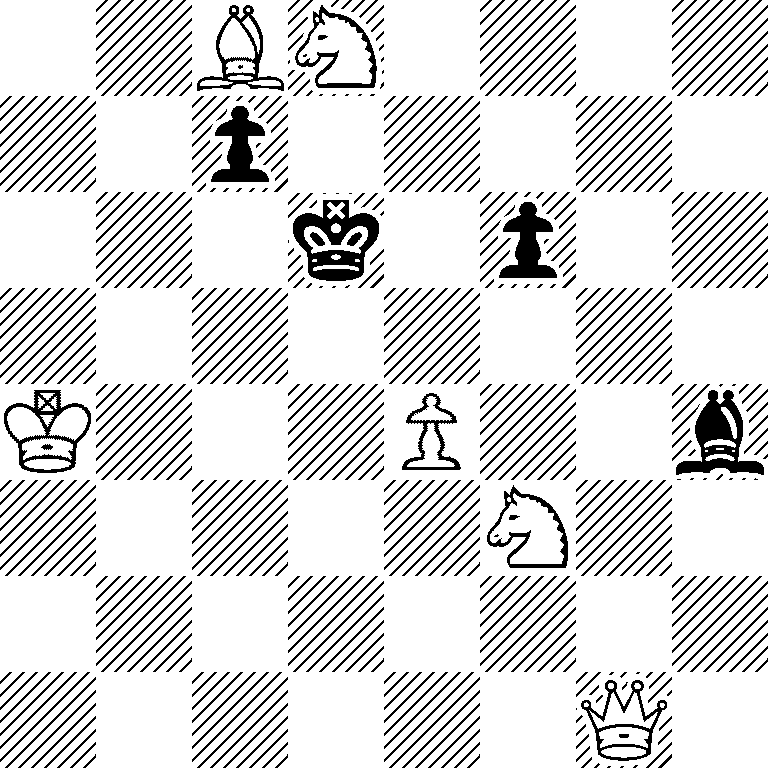 2BN4/2p5/3k1p2/8/K3P2b/5N2/8/6Q1
