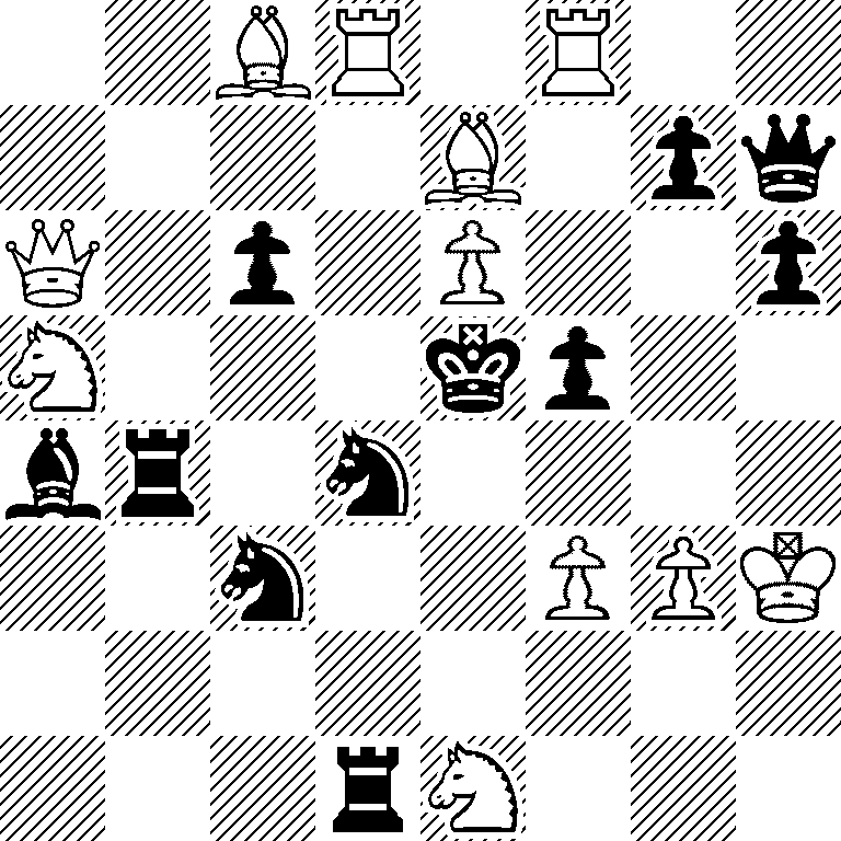 2BR1R2/4B1pq/Q1p1P2p/N3kp2/br1n4/2n2PPK/8/3rN3