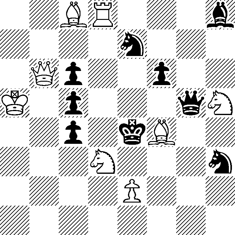 2BR3b/4n3/1Qp2p2/K1p3qN/2p1kB2/3N3n/4P3/8
