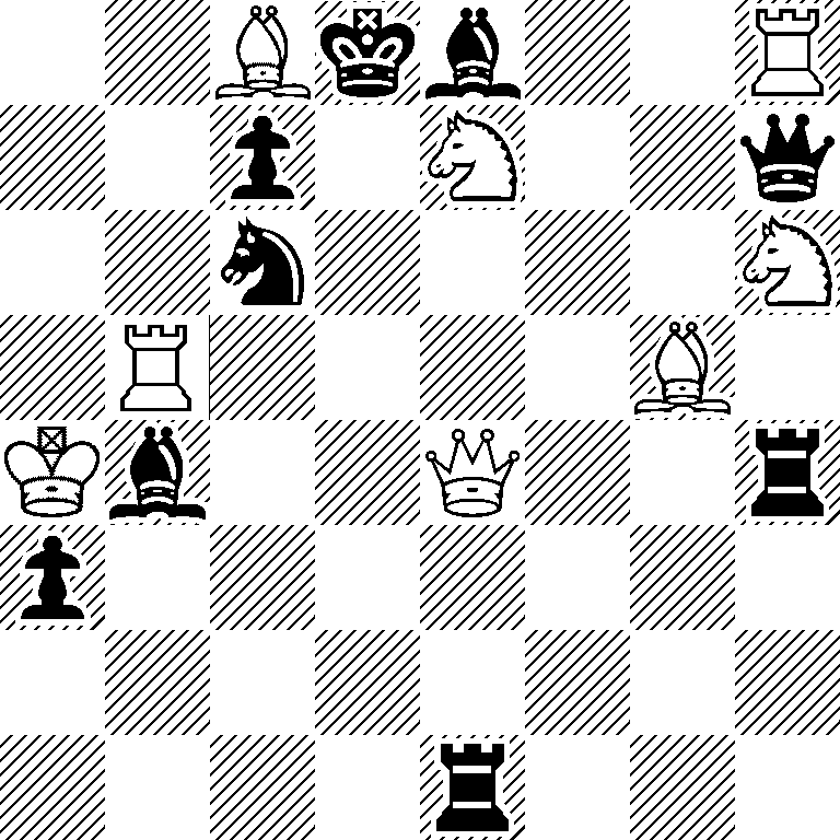 2Bkb2R/2p1N2q/2n4N/1R4B1/Kb2Q2r/p7/8/4r3