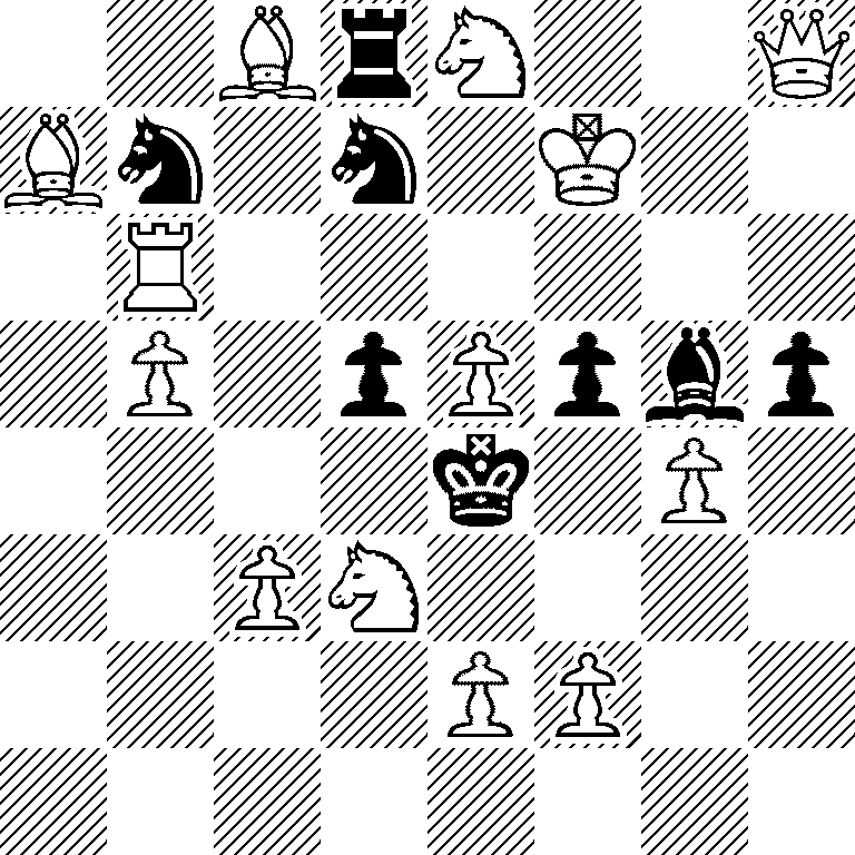 2BrN2Q/Bn1n1K2/1R6/1P1pPpbp/4k1P1/2PN4/4PP2/8