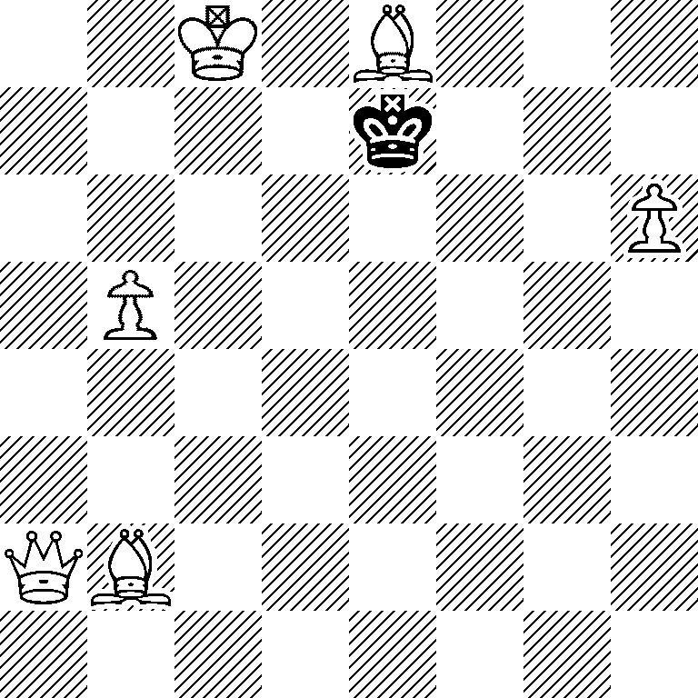 2K1B3/4k3/7P/1P6/8/8/QB6/8