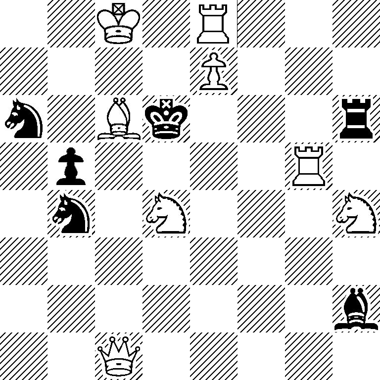 2K1R3/4P3/n1Bk3r/1p4R1/1n1N3N/8/7b/2Q5