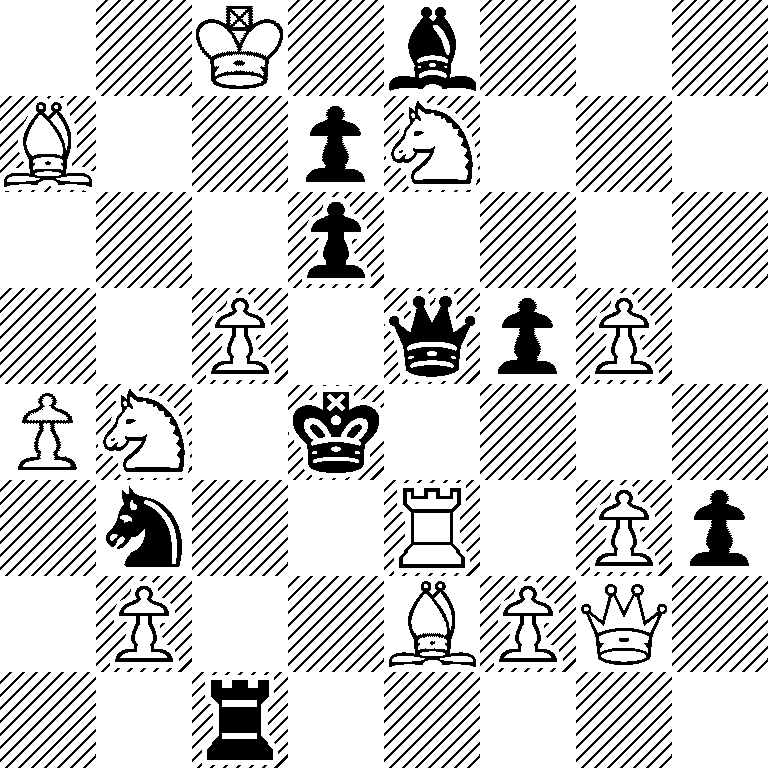 2K1b3/B2pN3/3p4/2P1qpP1/PN1k4/1n2R1Pp/1P2BPQ1/2r5