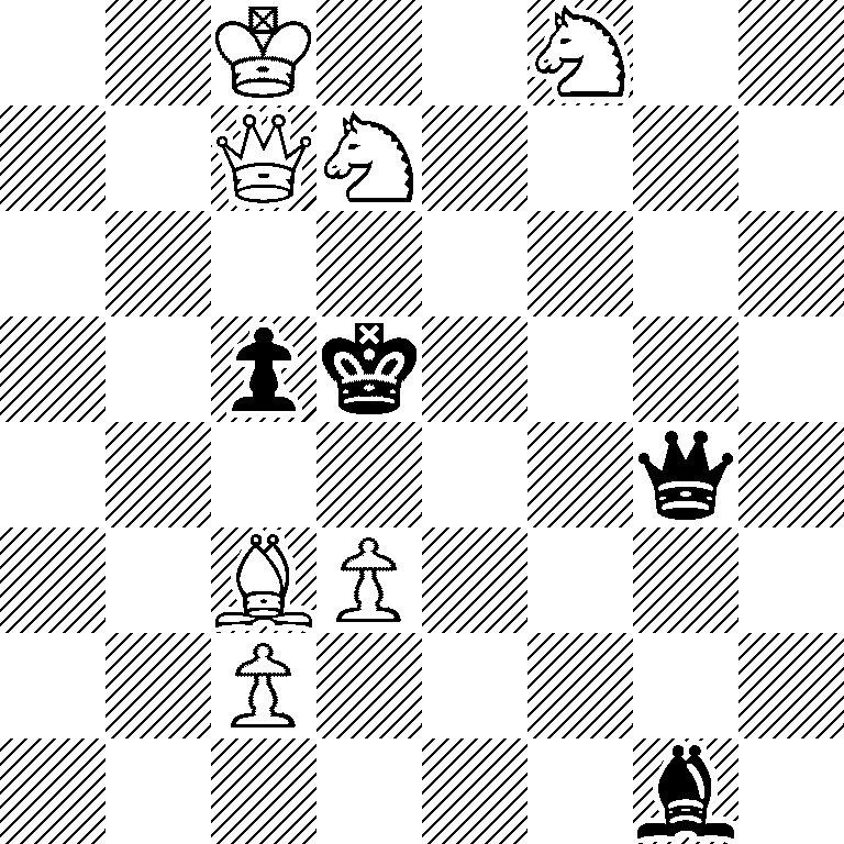 2K2N2/2QN4/8/2pk4/6q1/2BP4/2P5/6b1