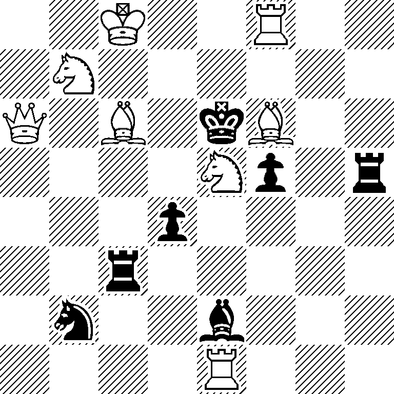 2K2R2/1N6/Q1B1kB2/4Np1r/3p4/2r5/1n2b3/4R3