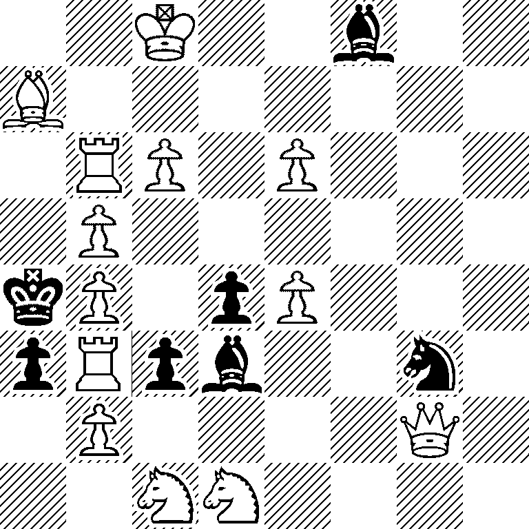 2K2b2/B7/1RP1P3/1P6/kP1pP3/pRpb2n1/1P4Q1/2NN4