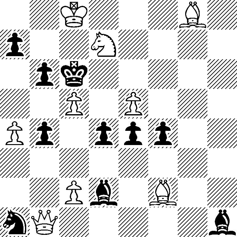 2K3B1/p2N4/1pk5/2P1P3/Pp1ppp2/8/2Pb1B2/nQ5b