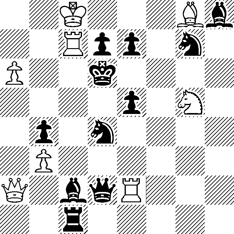 2K3Bb/2Rpp1n1/P2k4/4p1N1/1p1n4/1P6/Q1bqR3/2r5