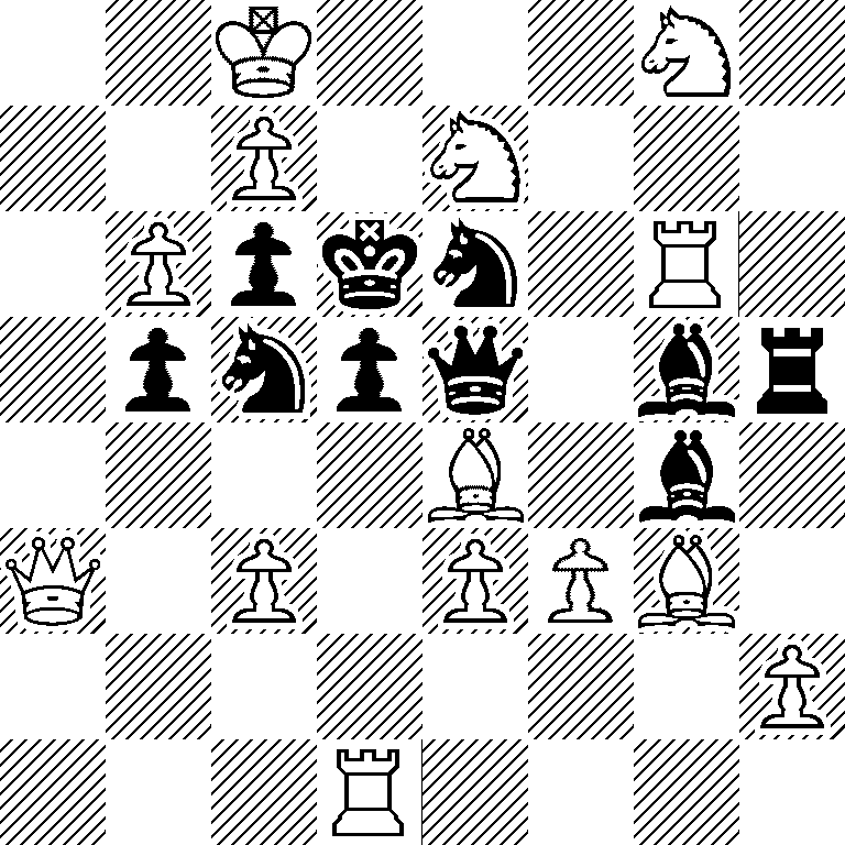 2K3N1/2P1N3/1Ppkn1R1/1pnpq1br/4B1b1/Q1P1PPB1/7P/3R4
