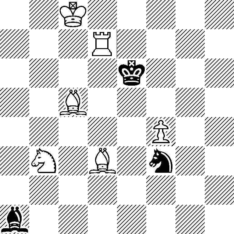 2K5/3R4/4k3/2B5/5P2/1N1B1n2/8/b7