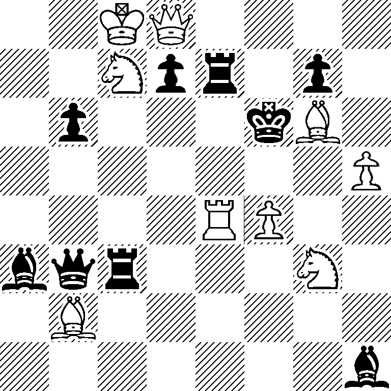 2KQ4/2Npr1p1/1p3kB1/7P/4RP2/bqr3N1/1B6/7b