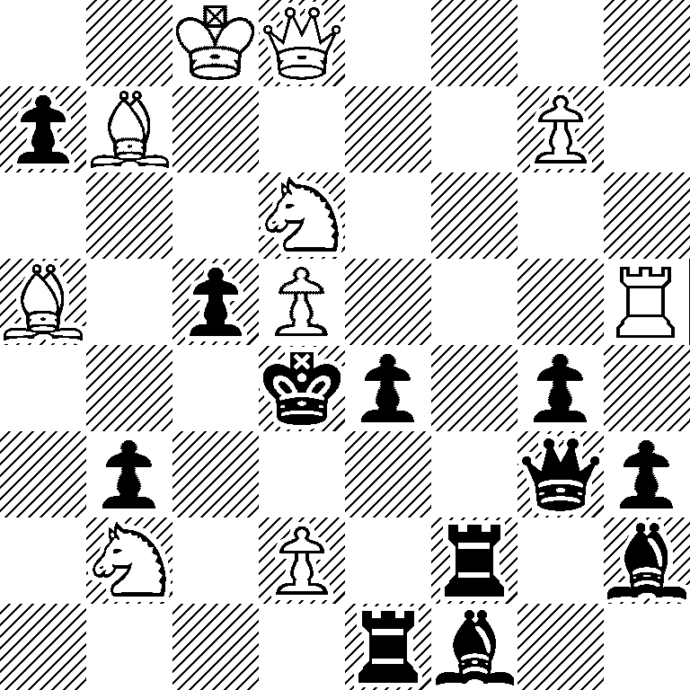 2KQ4/pB4P1/3N4/B1pP3R/3kp1p1/1p4qp/1N1P1r1b/4rb2