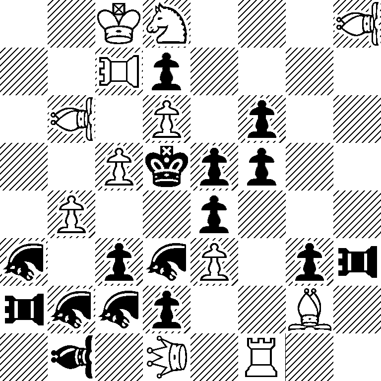 2KS3*3B/2*3Rp4/1*3B1P1p2/2Pkpp2/1P2p3/*3s1p*3sP1p*3r/*3r*3s*3sp2B1/1*3b1*3Q1R2